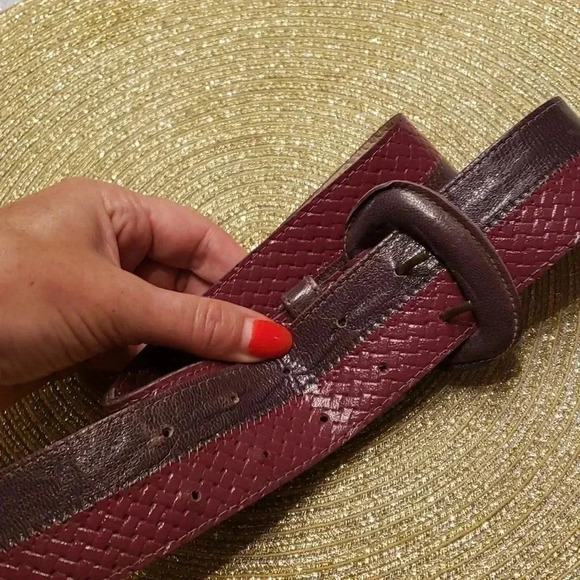 𝅺DAMASK accessories New York genuine leather belt size M/L - Picture 3 of 5